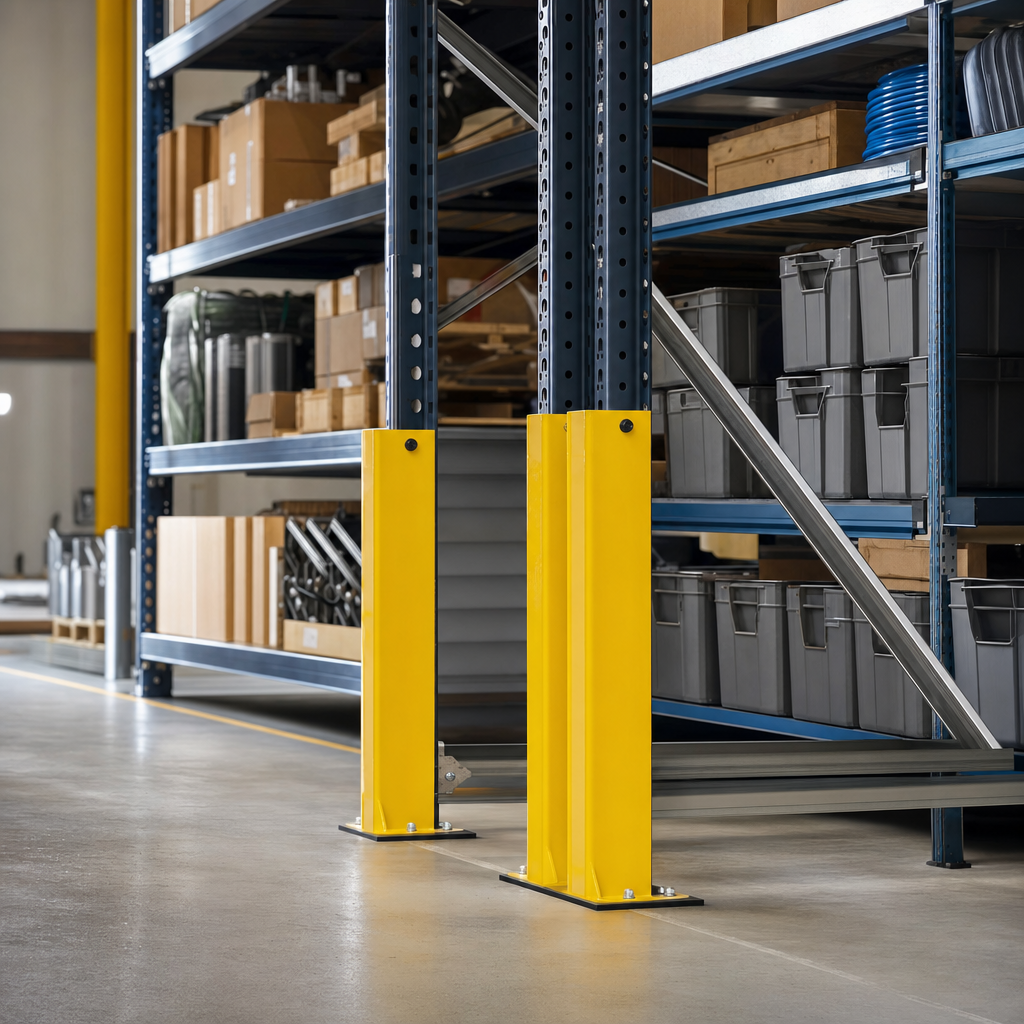 Double Rack End Barrier Posts for Pallet Racking Protection