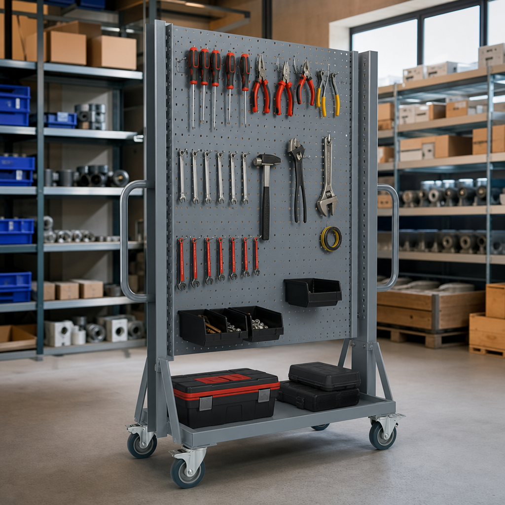 Double Sided Louvre Panel Trolley Without Bins