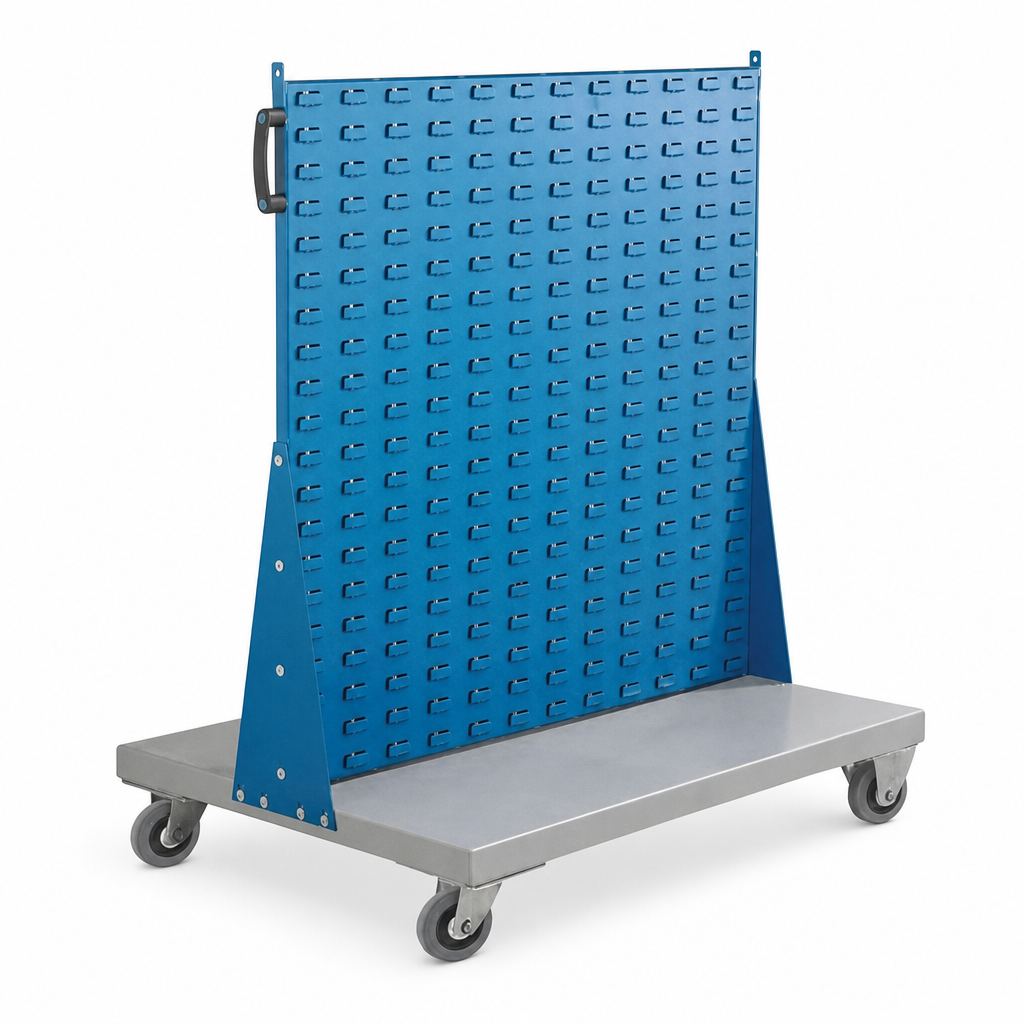 Double Sided Louvre Panel Trolley Without Bins