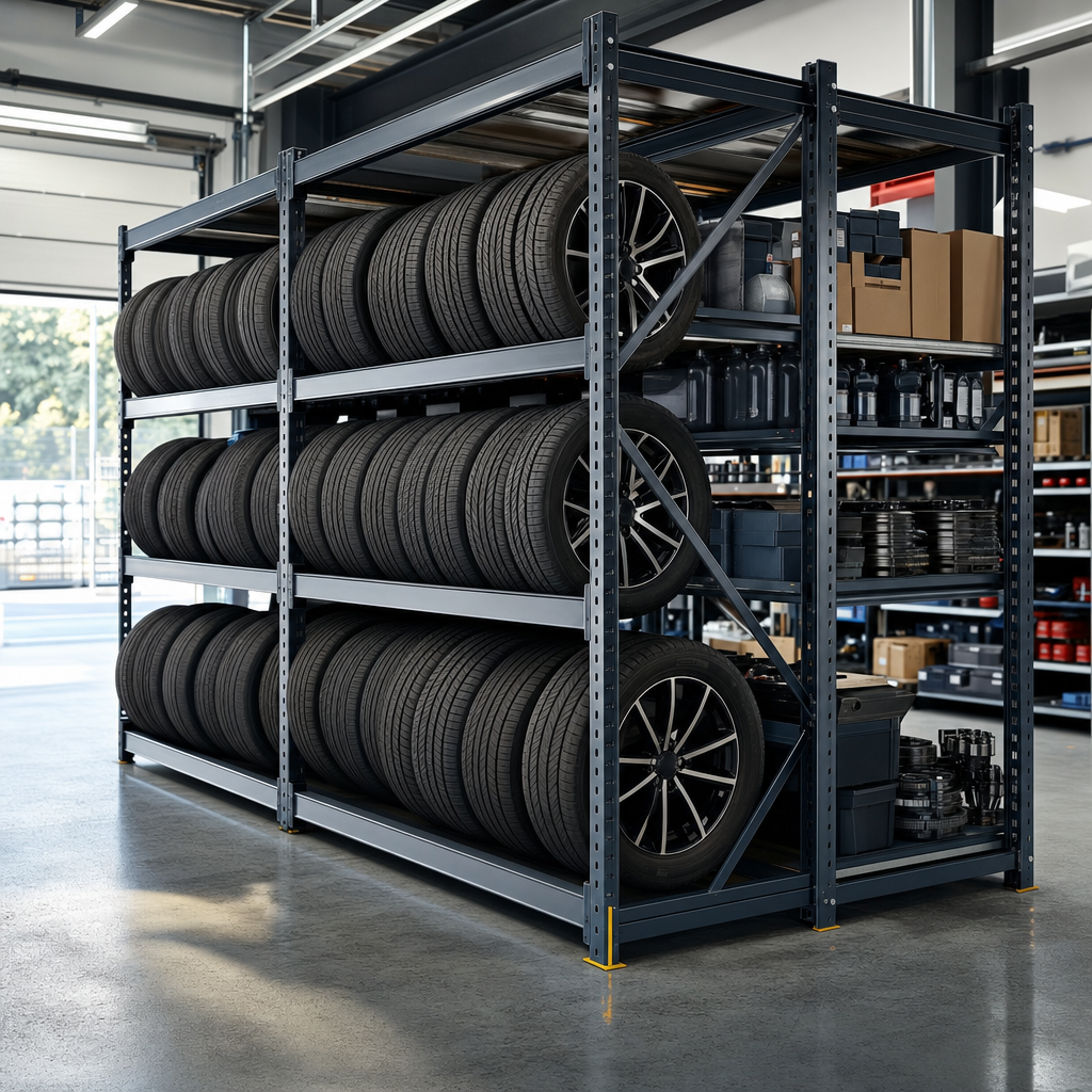 Double Sided Steel Tyre Racking Bays