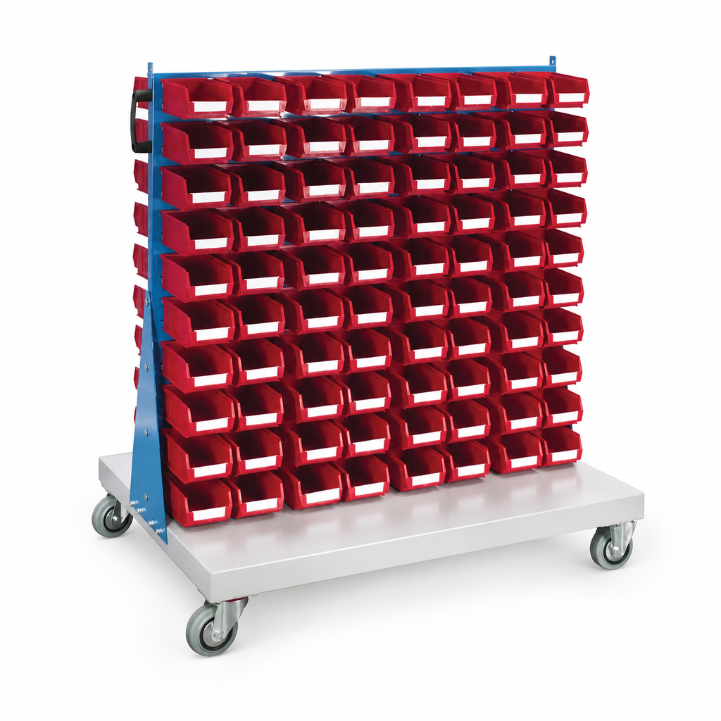 Double Sided Trolley with Picking Bins for Small Parts