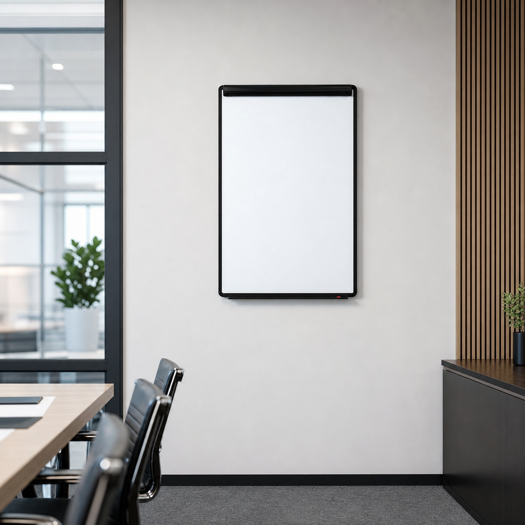 Dry Wipe Whiteboard and Flipchart Easel with Black Telescopic Leg