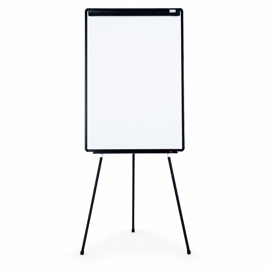Dry Wipe Whiteboard and Flipchart Easel with Black Telescopic Leg