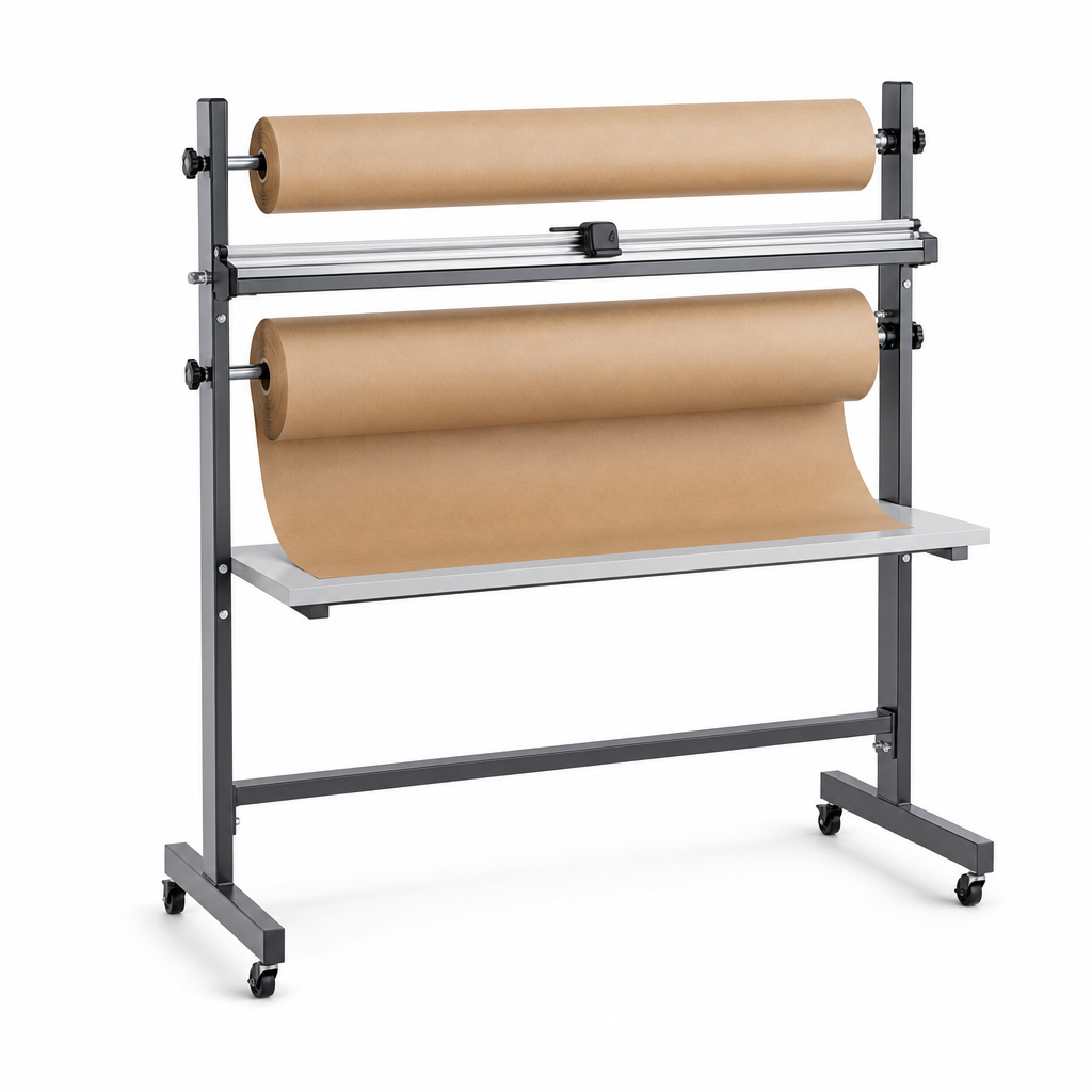 Dual Paper Roll Dispenser Stand with 1500mm Cutter