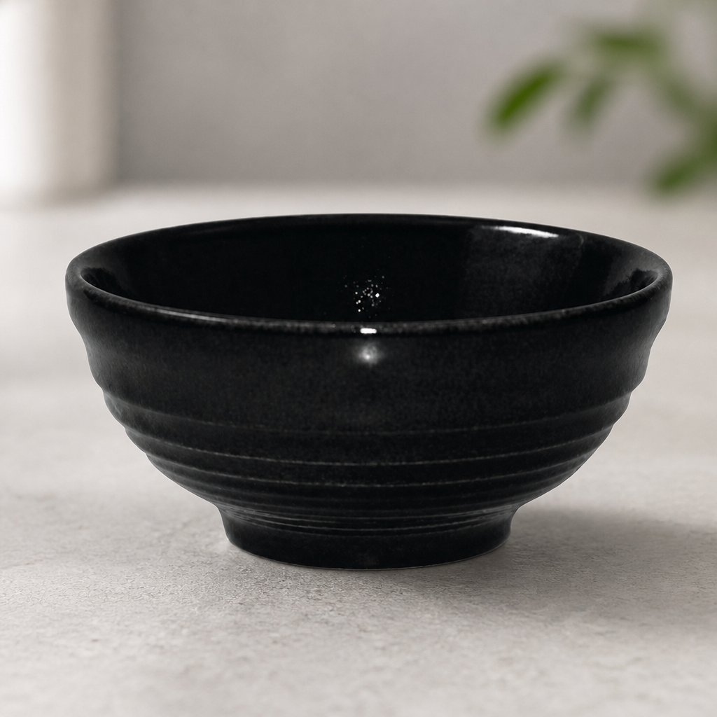 Commercial Snack Bowls 120mm 284ml Black Ripple 12 Pack