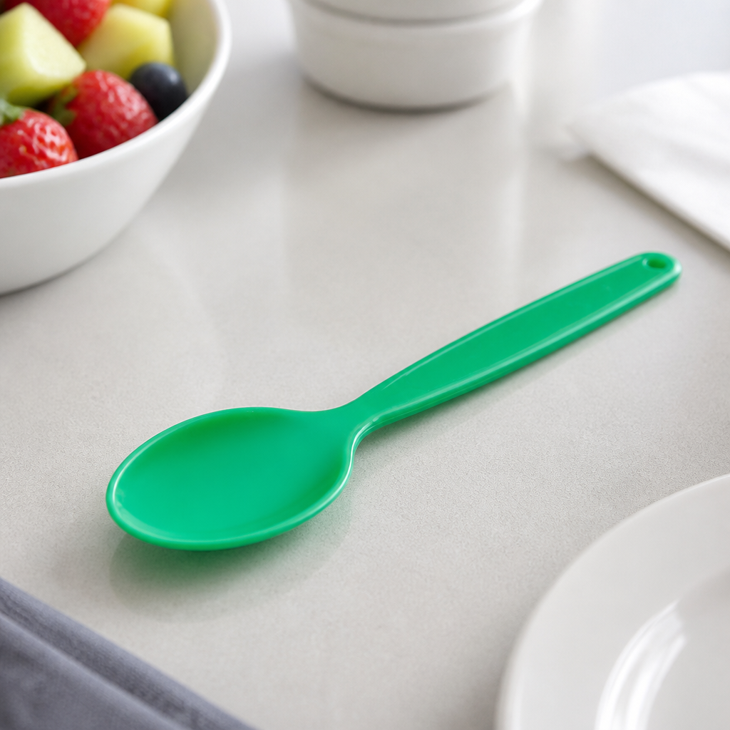 Commercial Polypropylene Spoons Green 12 Pack Dishwasher Safe