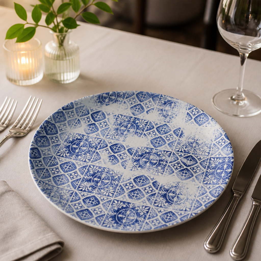 Commercial Porto Blue Coupe Plates 295mm - 12 Pack