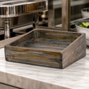 Commercial Buffet Display Wood Angle Basket 356mm Ash Grey Teak