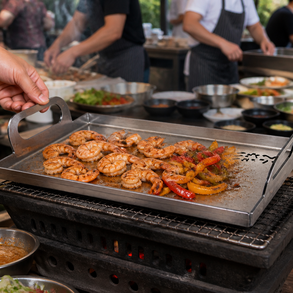 Commercial Solid Plancha Griddle Plate for Konro Grill 402mm