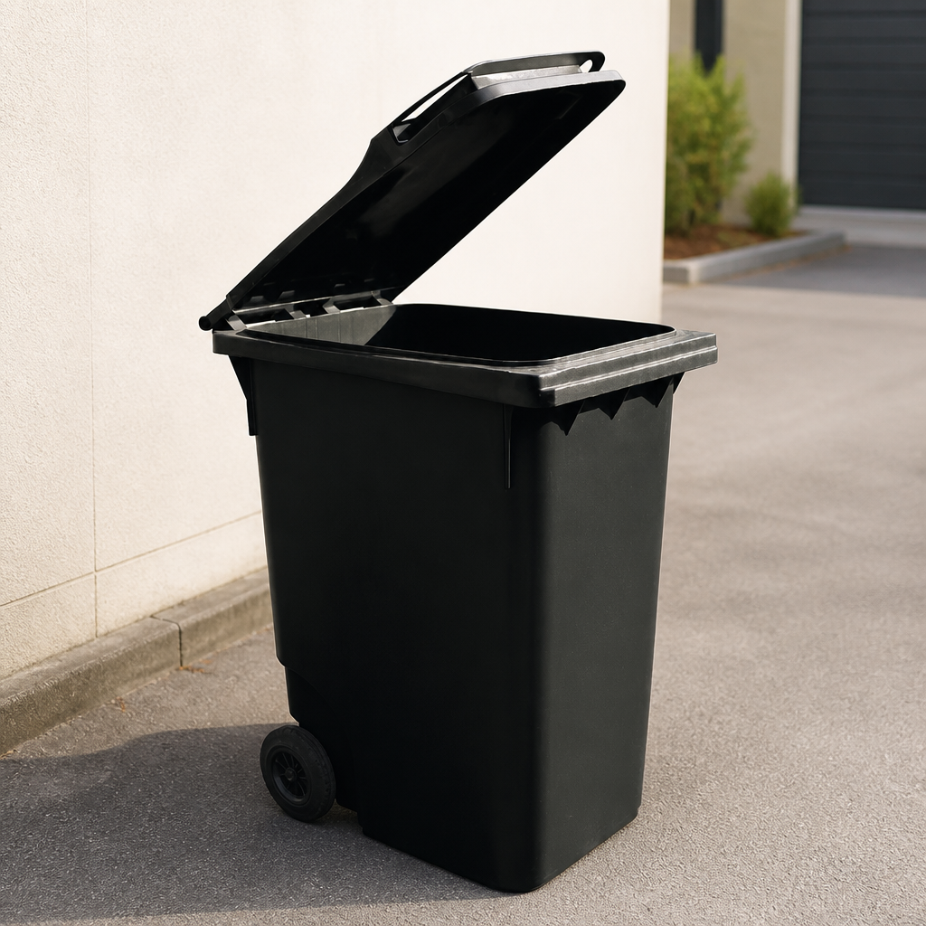 240L Commercial Black Wheelie Bin for Waste Management