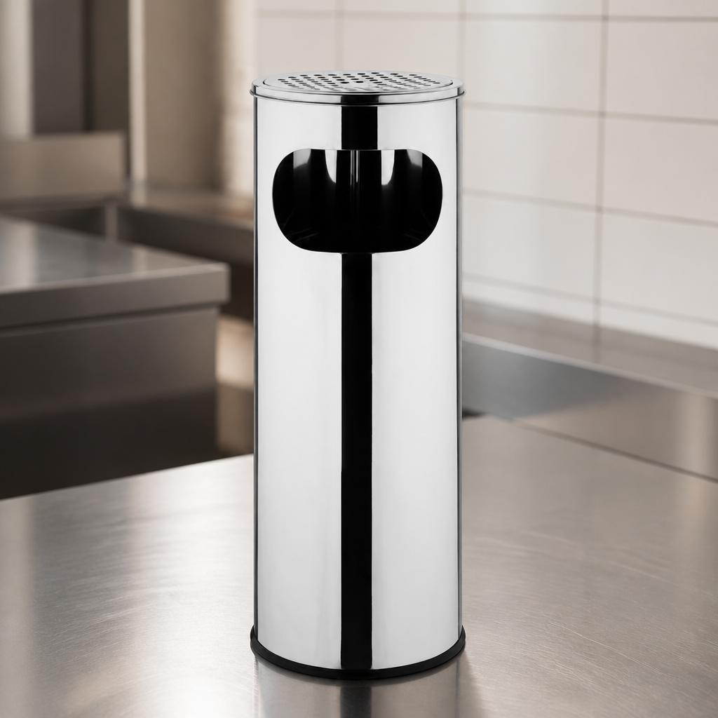 Commercial Outdoor Cigarette Bin 12L Capacity Stainless Steel