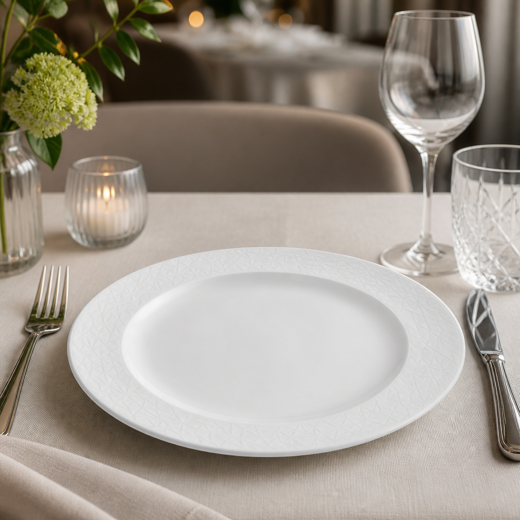 Commercial Abstract Plates 298mm Vitrified Fine China 12 Pack