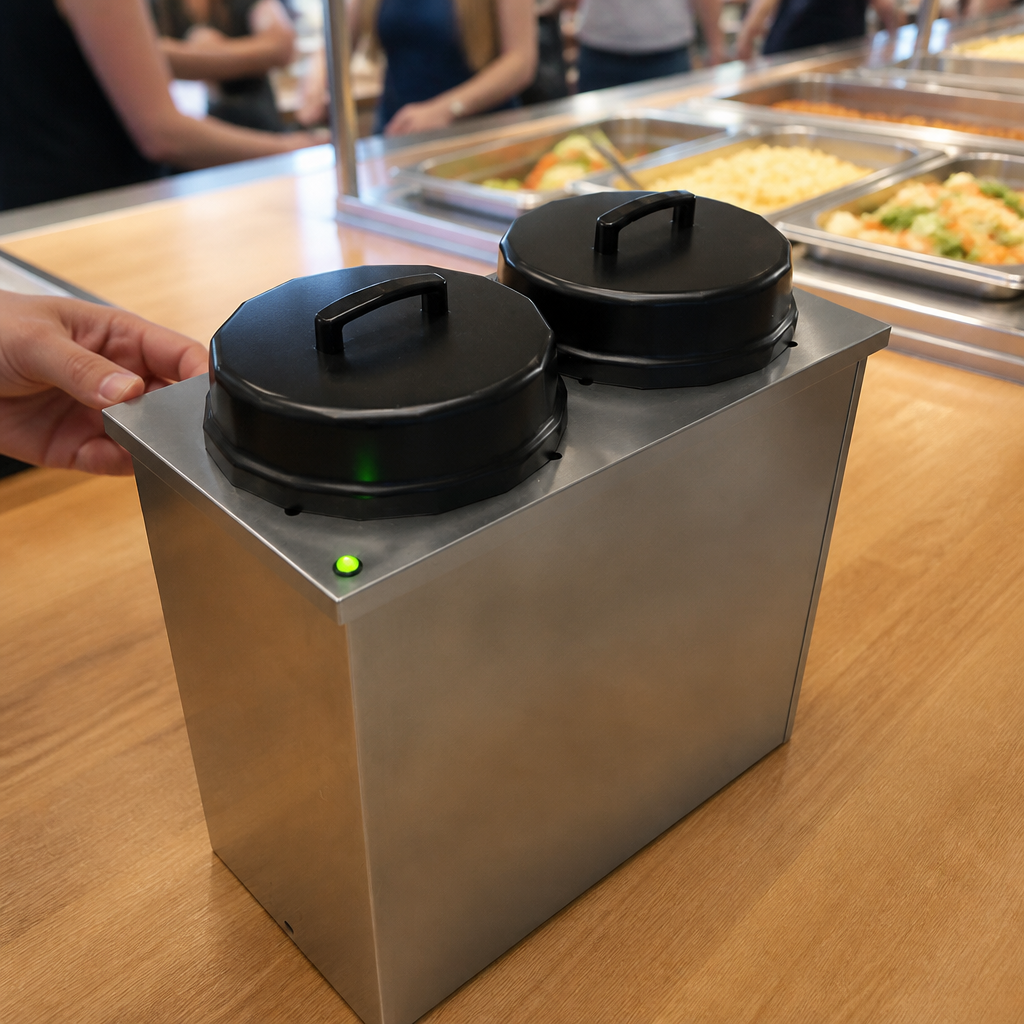 Commercial Double Plate Dispenser with 130 plate capacity