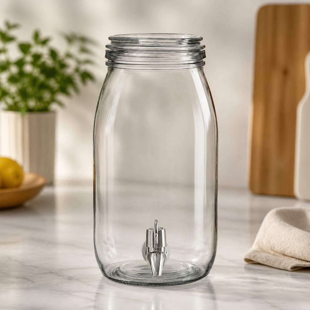 3L Commercial Glass Drinks Dispenser with Airtight