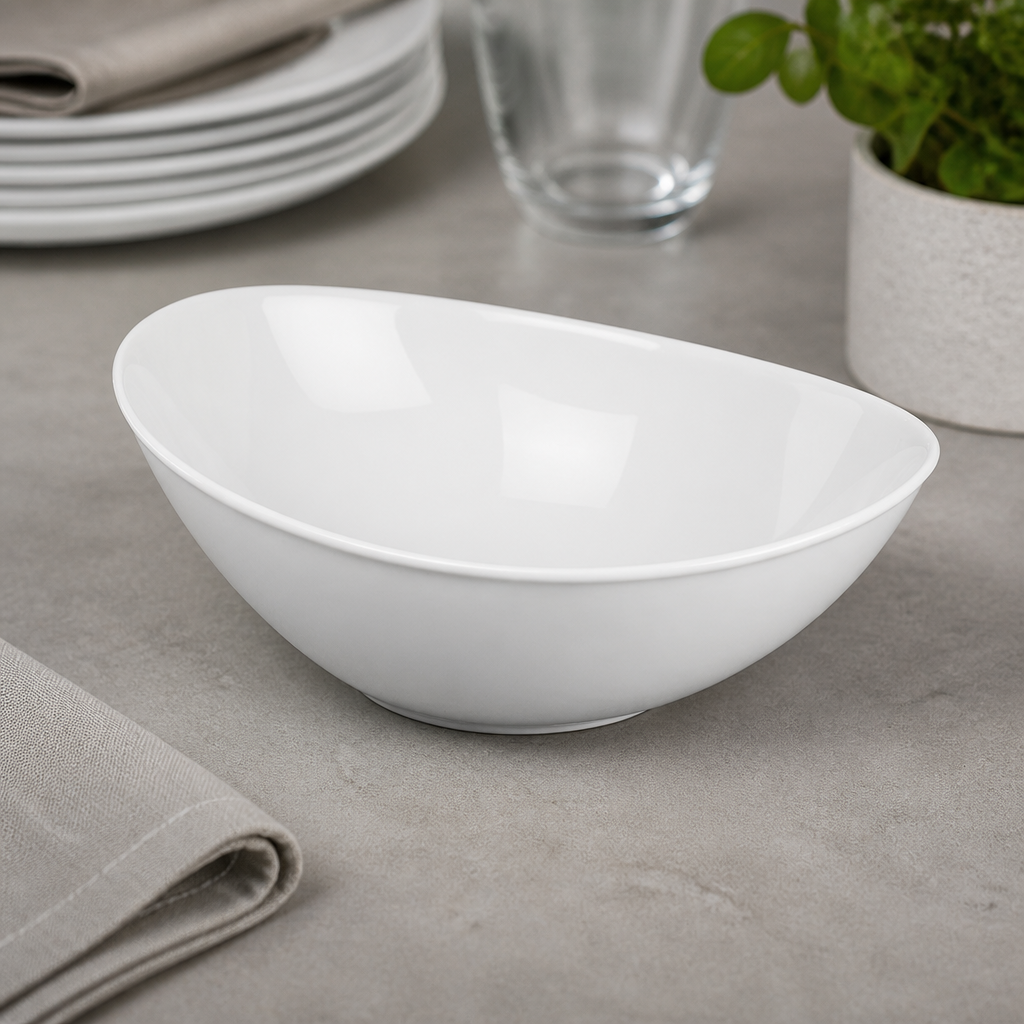 Commercial Oval Serving Bowls 200x143mm Pack of 6 Porcelain