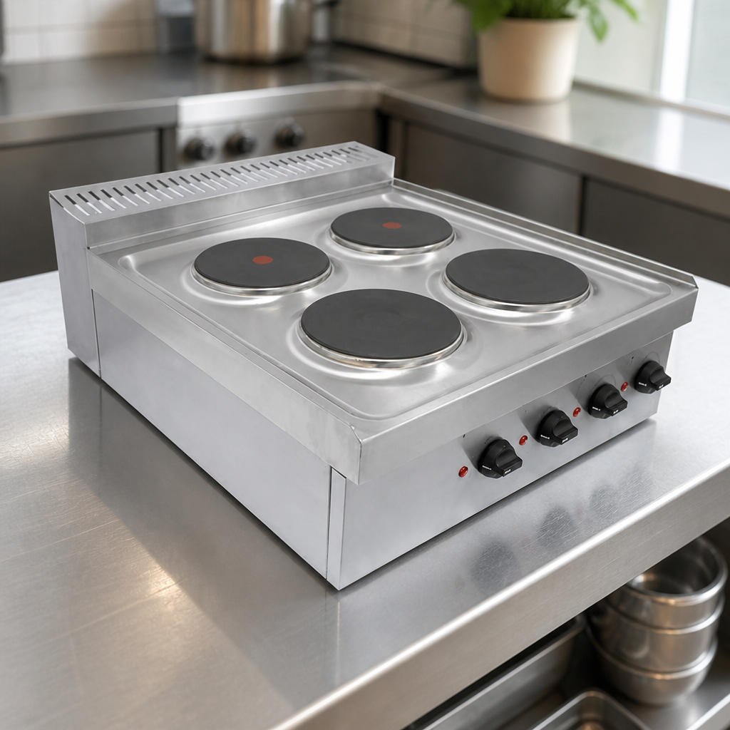 Commercial 4 Ring Electric Hob 7kW for Catering Kitchens