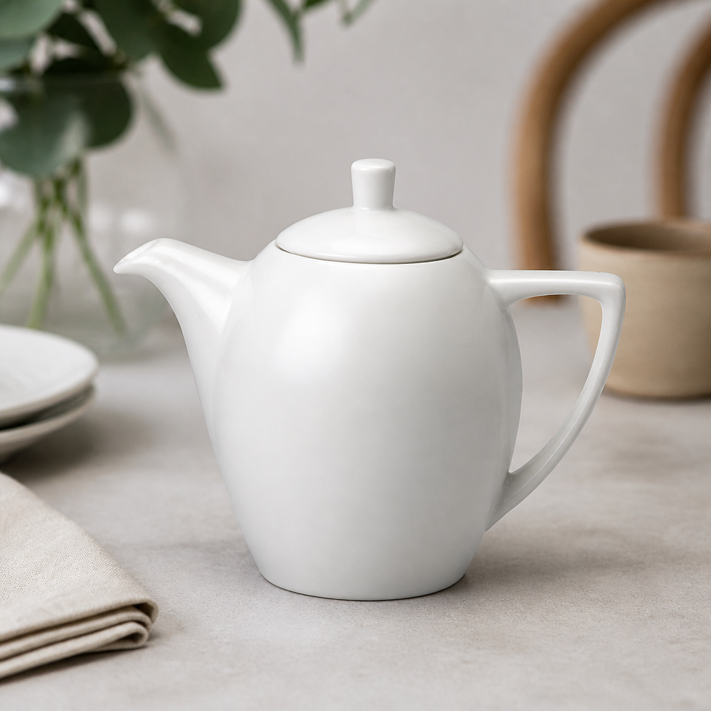 Porcelain Lids For 426ml Commercial Beverage Pots - 6 Pack