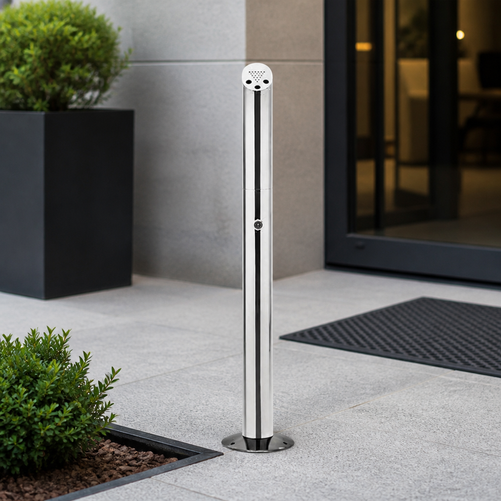 Commercial Floor Standing Ashtray Pole for Outdoor Use