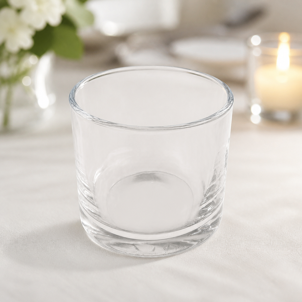Commercial Glass Candle Holders 48 Pack Dishwasher Safe