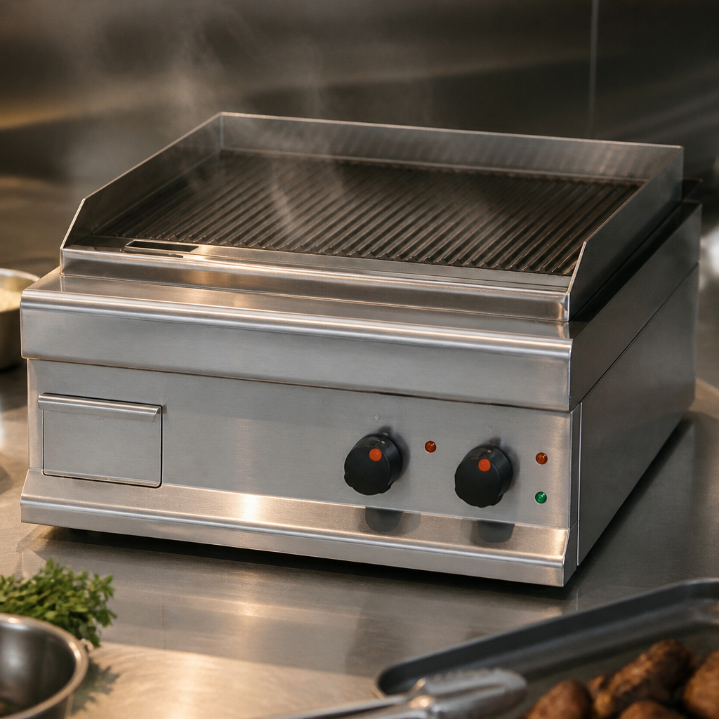Commercial Ribbed Dual Zone Electric Griddle 562 x 405mm