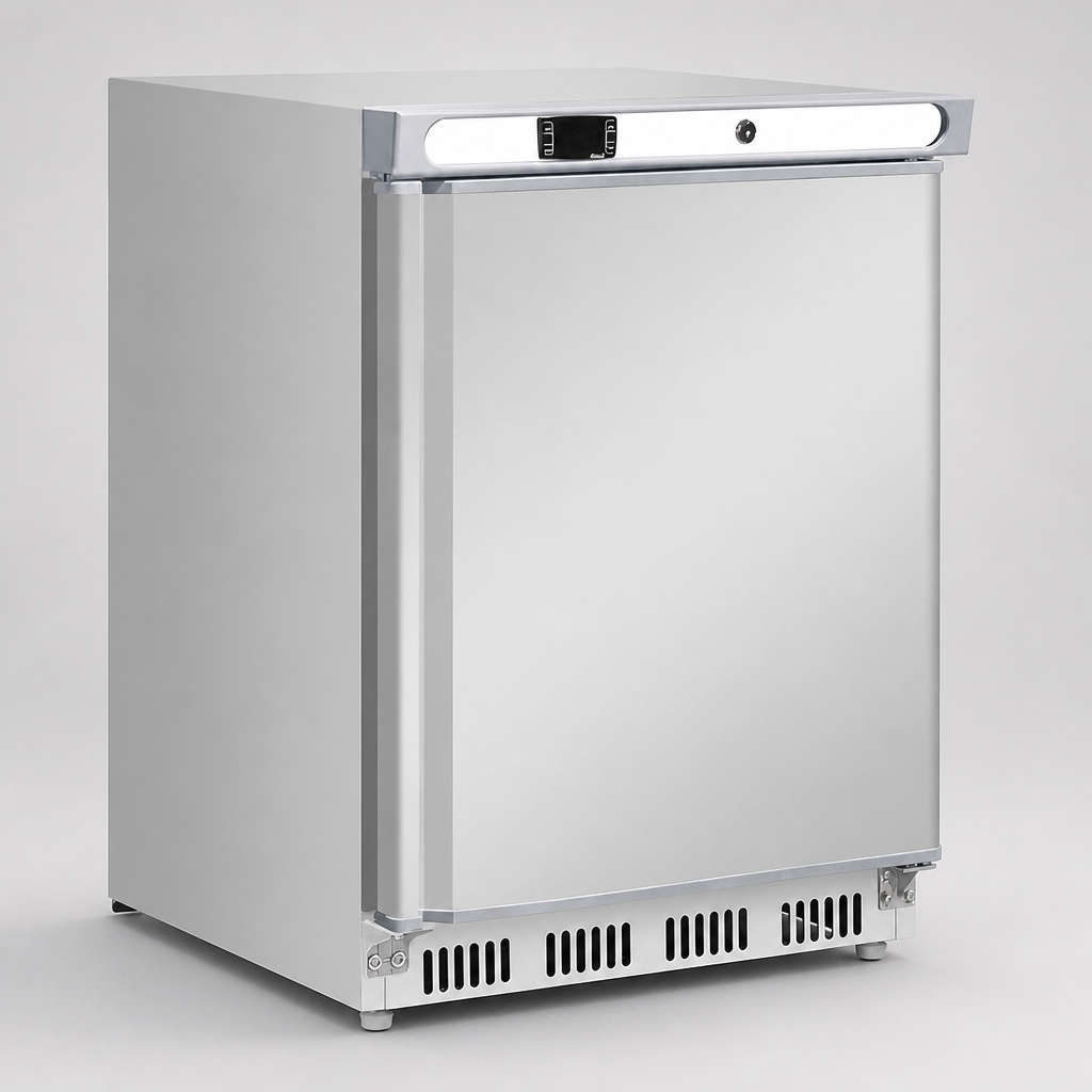 150L under counter commercial fridge in stainless steel finish