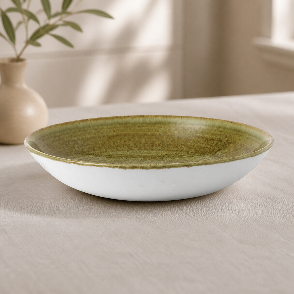Commercial Coupe Bowls 40oz Olive Plume Design 12 Pack