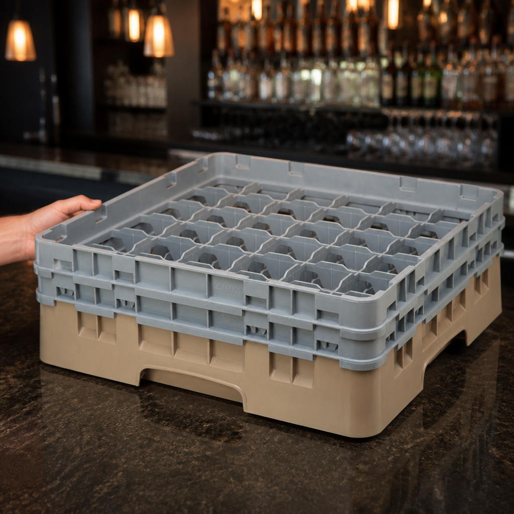 Commercial Glass Storage Rack with 36 compartments