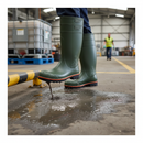 Premium Heavy Duty Full Safety Wellington Boots - Green, Sizes 6-12 for Maximum Protection and Comfort