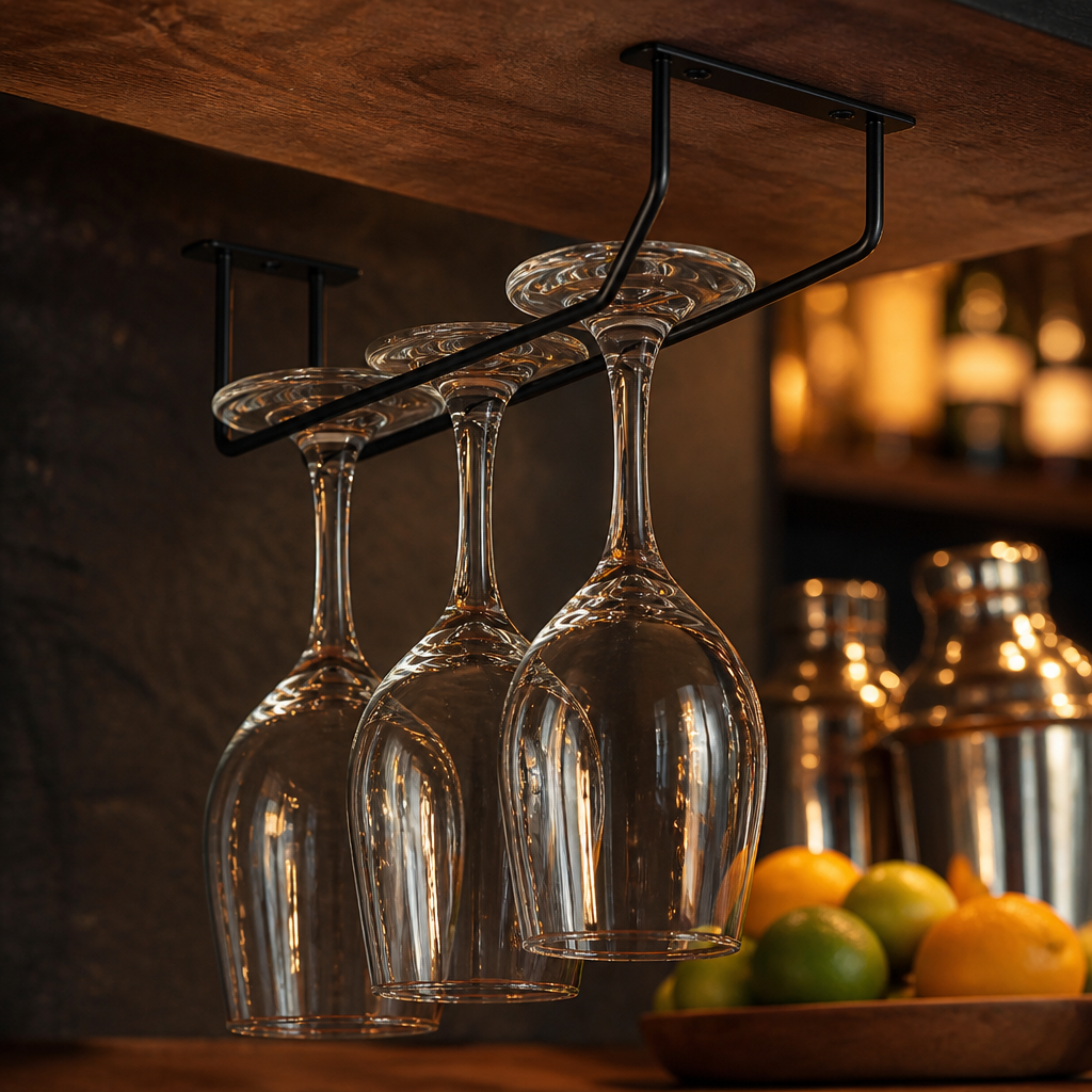 Commercial Wine Glass Rack 254mm Black Wire Storage Solution
