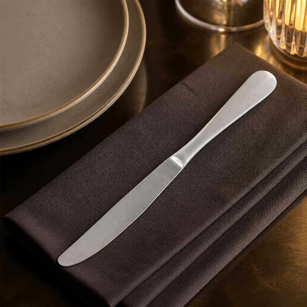 Commercial Stonewashed Dessert Knives 12 Pack 220mm Silver