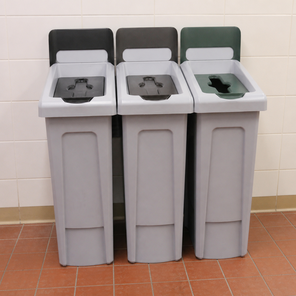 Commercial Recycling Station with 3x 87Ltr slim design bins