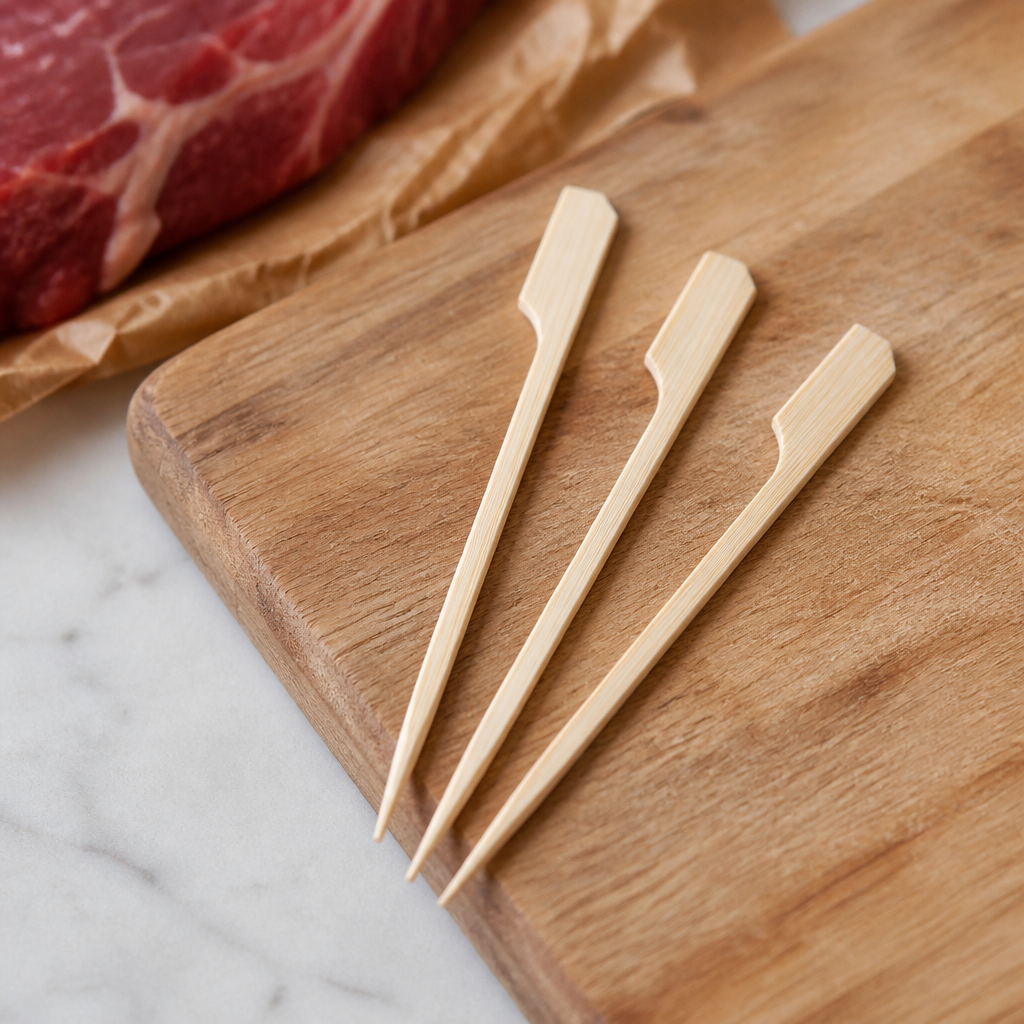 Biodegradable Bamboo Steak Markers 100 Pack for grilling