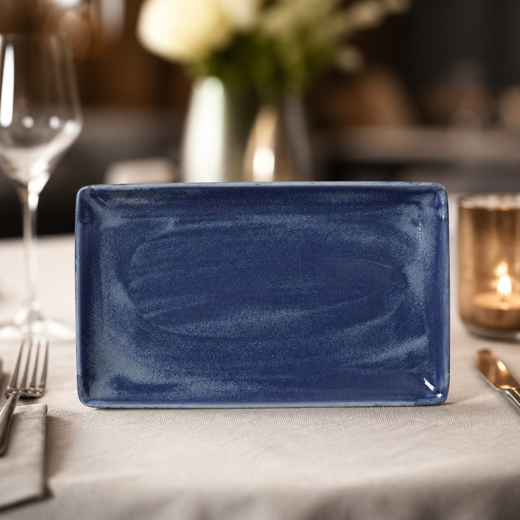 Commercial Rectangle Plates 270mm Bluestone 6 Pack