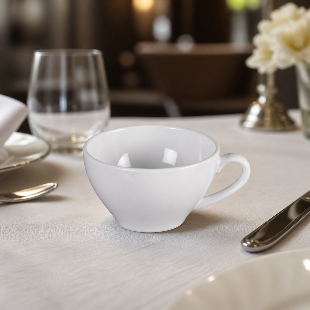 Pack of 12 Classic 180ml Commercial Tea Cups in Porcelain