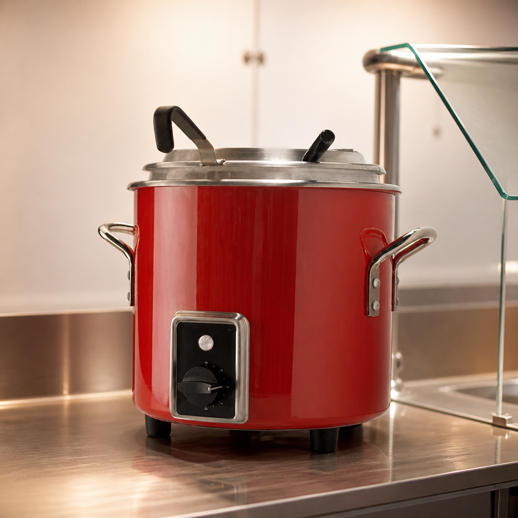 Commercial Soup Kettle 8.6kg Capacity Red Heat and Hold Warmer