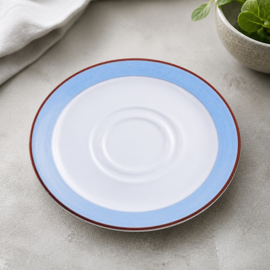 Commercial Rio Blue Saucers 145mm - 36 Pack Durable Glaze