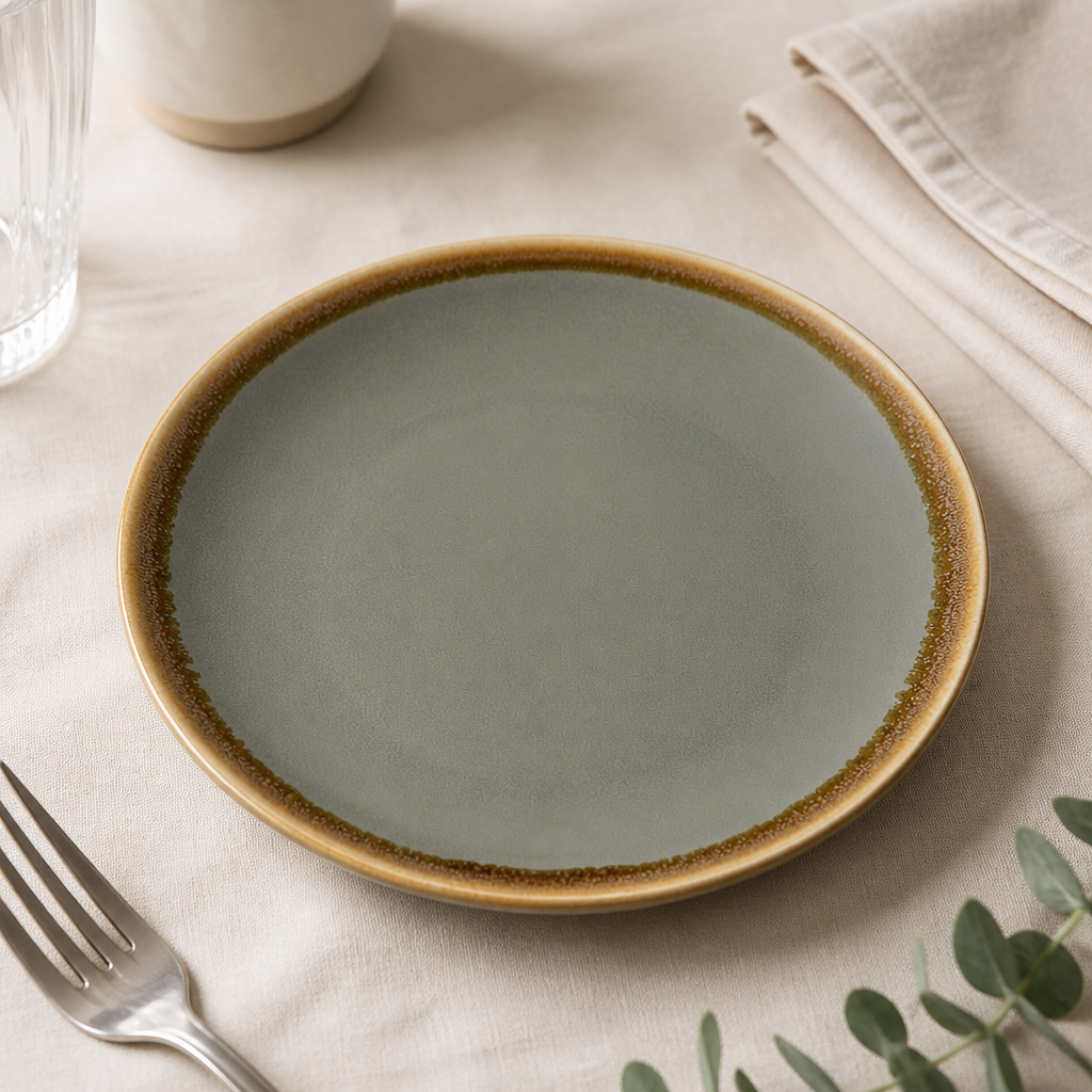 Smoke grey round coupe plates 230mm microwave safe 6 pack