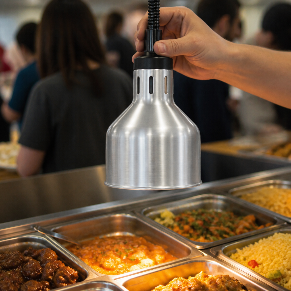 Commercial Retractable Heat Shade 250W in silver finish