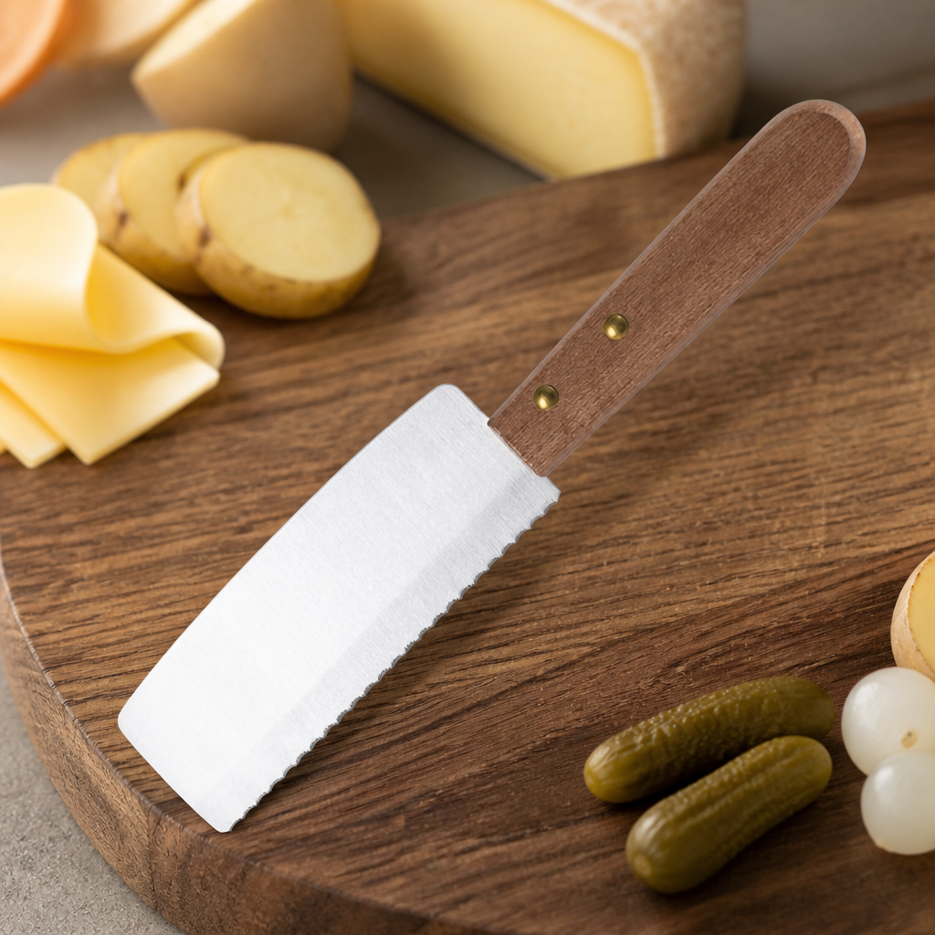 Commercial Raclette Knife for cheese wheel cutting and scraping