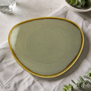Commercial Triangular Plates 280mm Moss Porcelain 4 Pack
