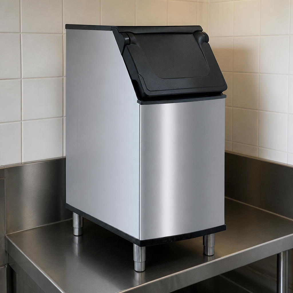 Commercial Ice Storage Bin 140kg for easy access and durability