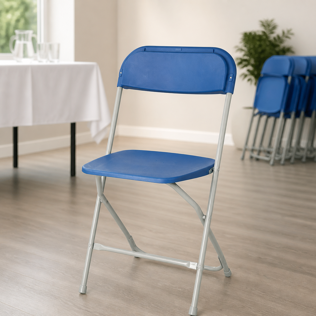 Commercial Folding Chairs Blue Polypropylene 10 Pack