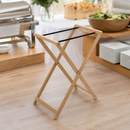 Commercial Wooden Serving Tray Stand 750mm Tall Oak Finish