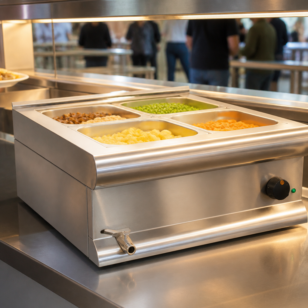 Commercial Bain Marie Base Unit for 6 x 1/4 GN Containers