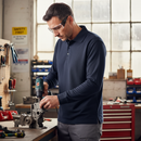 Premium Long Sleeve Mediumweight Polo Shirt with Raised Collar, Plain Cuffs, and Side Vents - Washable and Comfortable