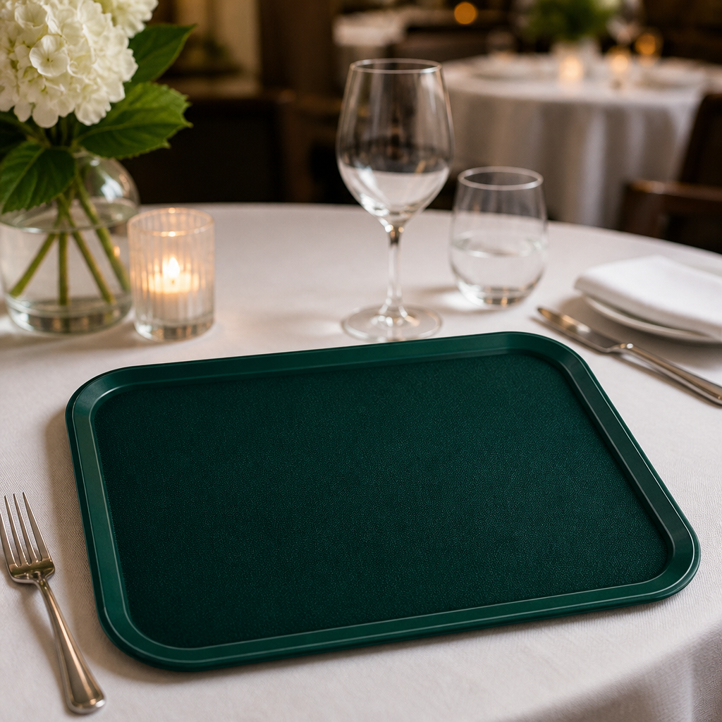 Commercial Non-Slip Fibreglass Rectangular Tray 305x415mm Green