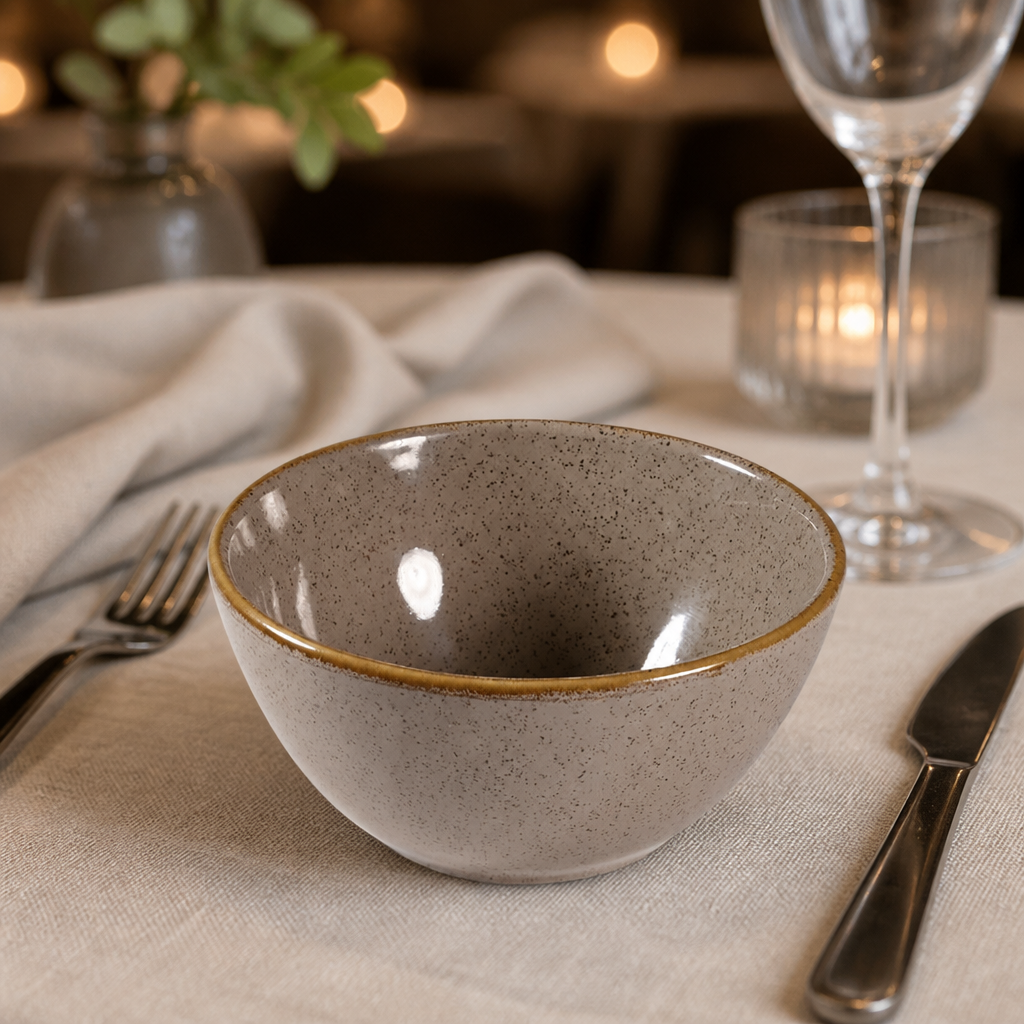 Commercial Snack Bowls 14oz Rustic Grey 130mm 12 Pack