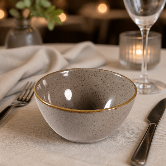 Commercial Snack Bowls 14oz Rustic Grey 130mm 12 Pack