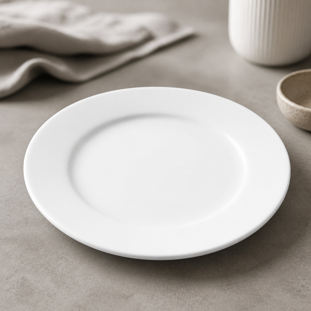 Commercial Whiteware Wide Rimmed Plates 165mm 12 Pack