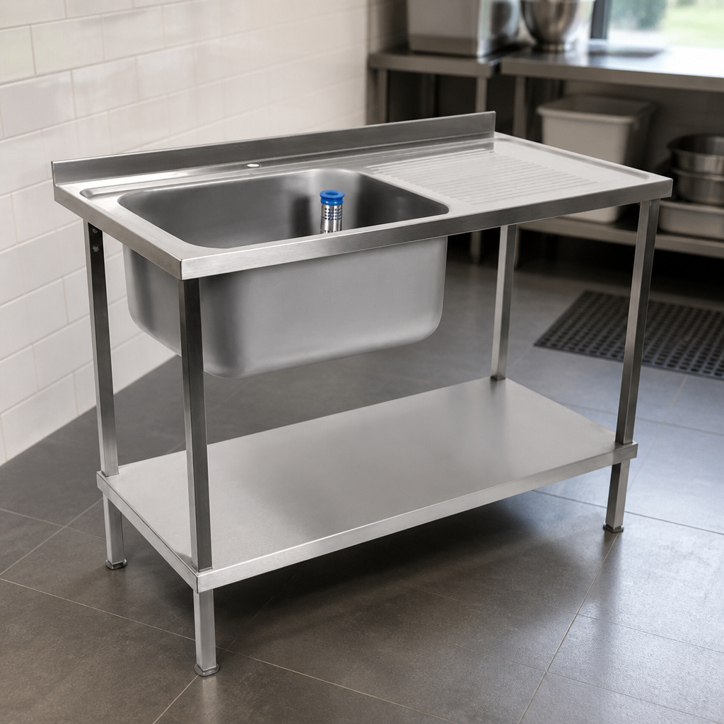 Commercial Stainless Steel Sink Right Hand Drainer 1500mm